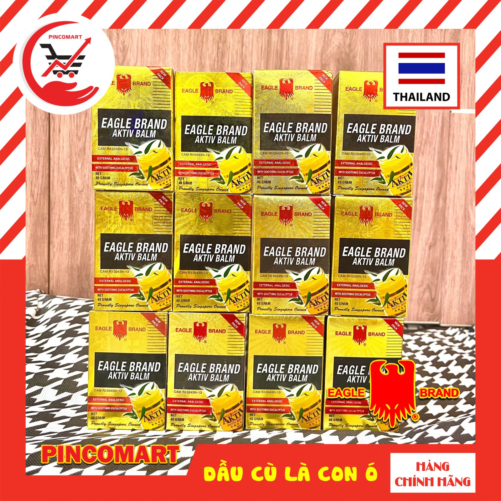 (Hộp 12 hũ) Dầu Cù Là vàng hiệu Con Ó Balsem Aktiv Balm Thái Lan hũ 40g - Hàng nhập khẩu Thái | SK9 - Image 2