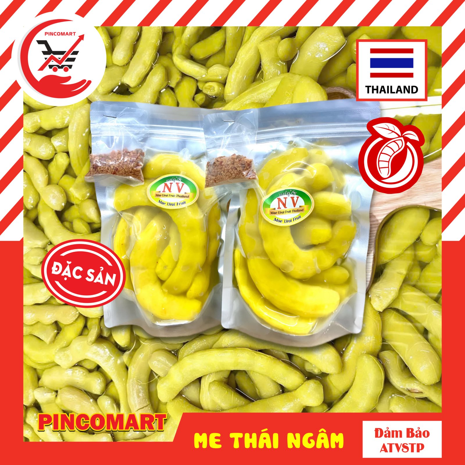 (Túi 700g) Me Ngâm Thái Lan vị chua ngọt hài hoà, ăn vặt tiện lợi, tặng kèm muối khô, đóng túi zip sạch sẽ | HH186