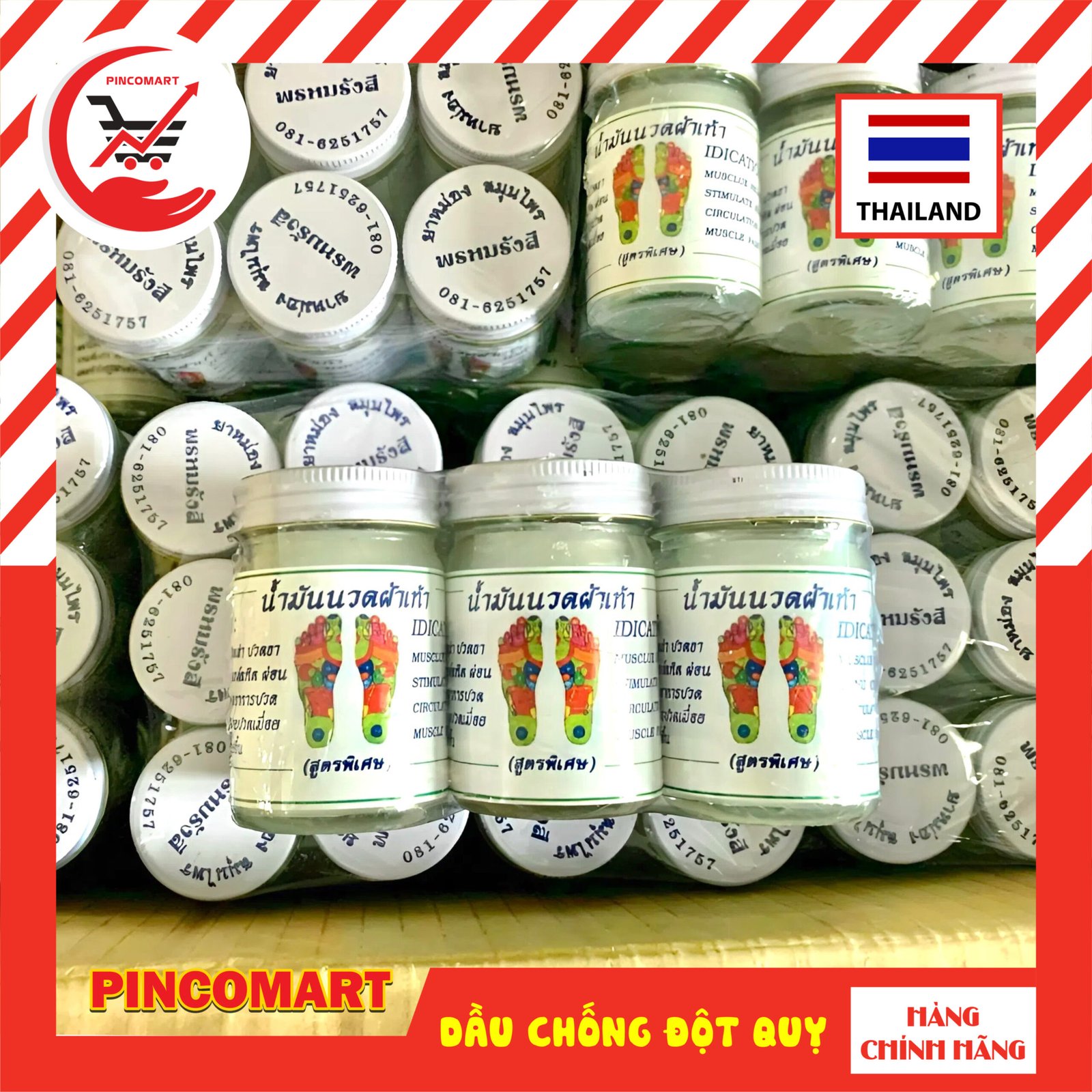 Dầu Cù Là Thái Lan xoa bóp huyệt bàn chân phòng chống đột quỵ hũ 50g - Hàng nhập khẩu Thái - Image 3