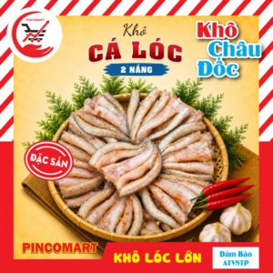 Khô Cá Lóc 2 nắng thơm ngon vị vừa ăn đặc sản Châu Đốc, đóng gói túi hút chân không - Khô chuẩn vị miền Tây