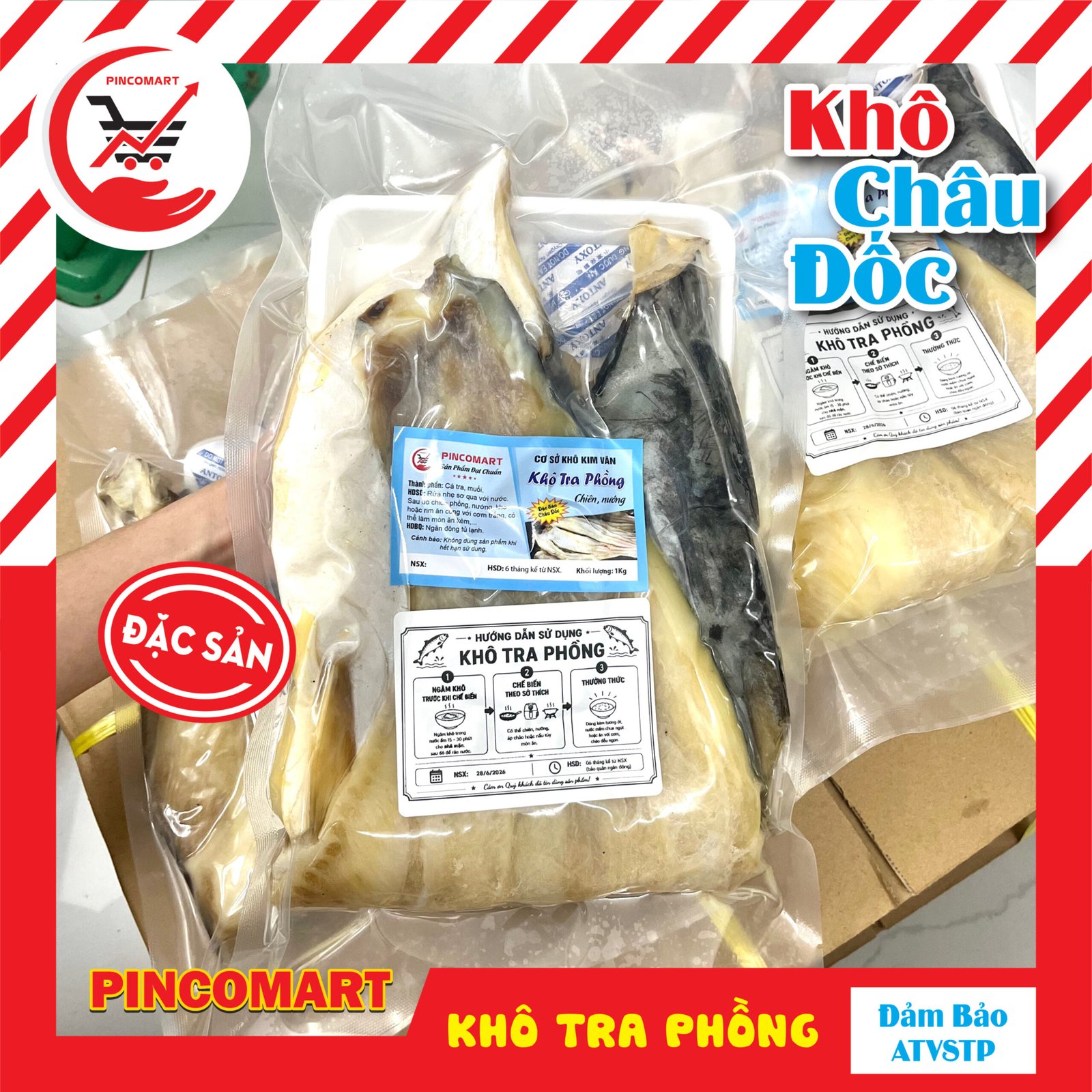 Khô Cá Tra Phồng 2 nắng thơm ngon vị vừa ăn đặc sản Châu Đốc, đóng gói túi hút chân không 1kg - Khô chuẩn vị miền Tây | HH67 - Image 2