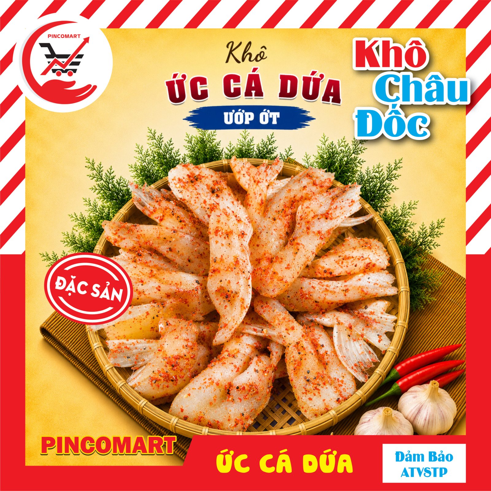 (1kg) Khô Ức Cá Dứa chiên giòn thơm ngon đặc sản Châu Đốc - Khô chuẩn vị miền Tây | HH71