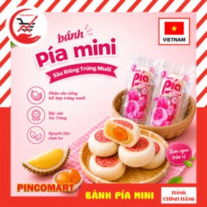 Bánh Pía Sầu Riêng Mini Đất Phương Nam gói 5 bánh nhỏ, ăn vặt tiện lợi - Đặc sản Vũng Thơm Sóc Trăng