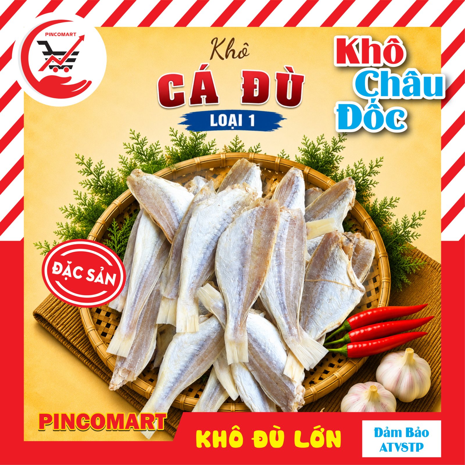 Khô Cá Đù loại 1 thơm ngon, đóng gói túi hút chân không - Đặc sản miền biển