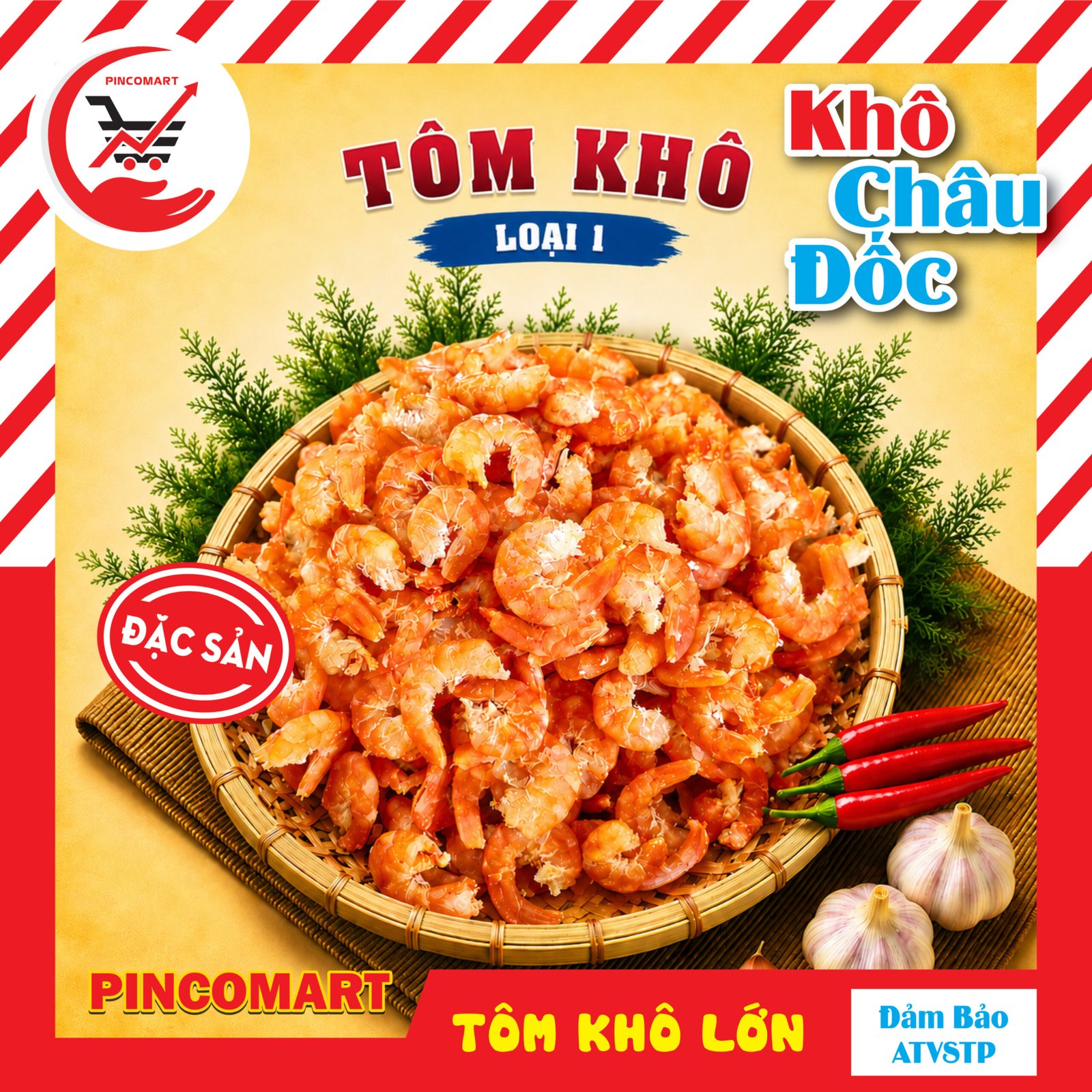 Tôm Khô loại 1 ngon sạch từ thiên nhiên, đóng gói túi hút chân không - Tôm đất miền sông nước Cửu Long