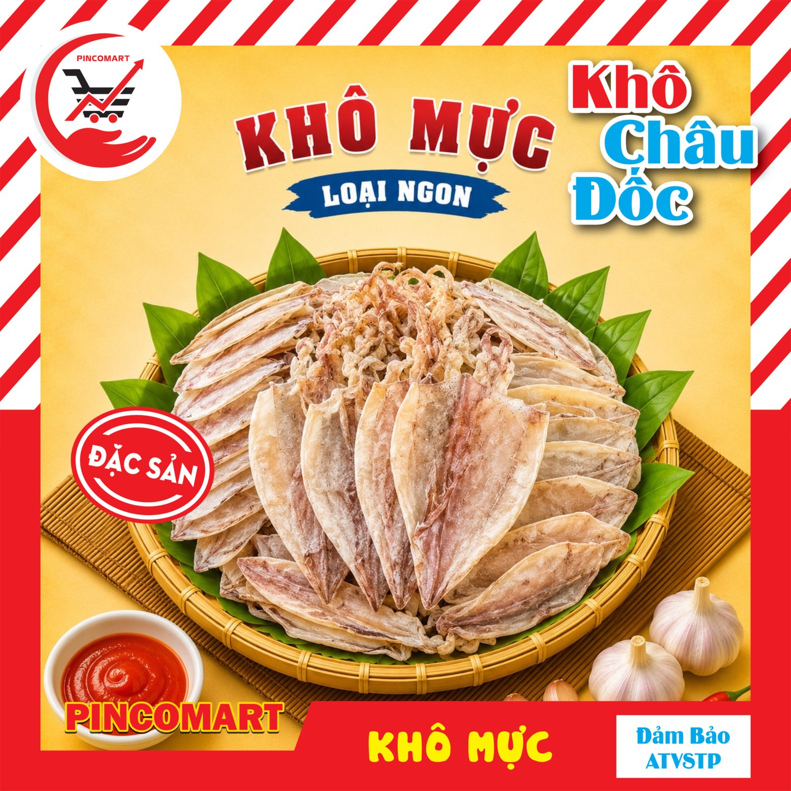 Khô Mực loại 1 nhiều size thịt dày thơm ngon ngọt tự nhiên, đóng gói túi hút chân không - Đặc sản miền biển