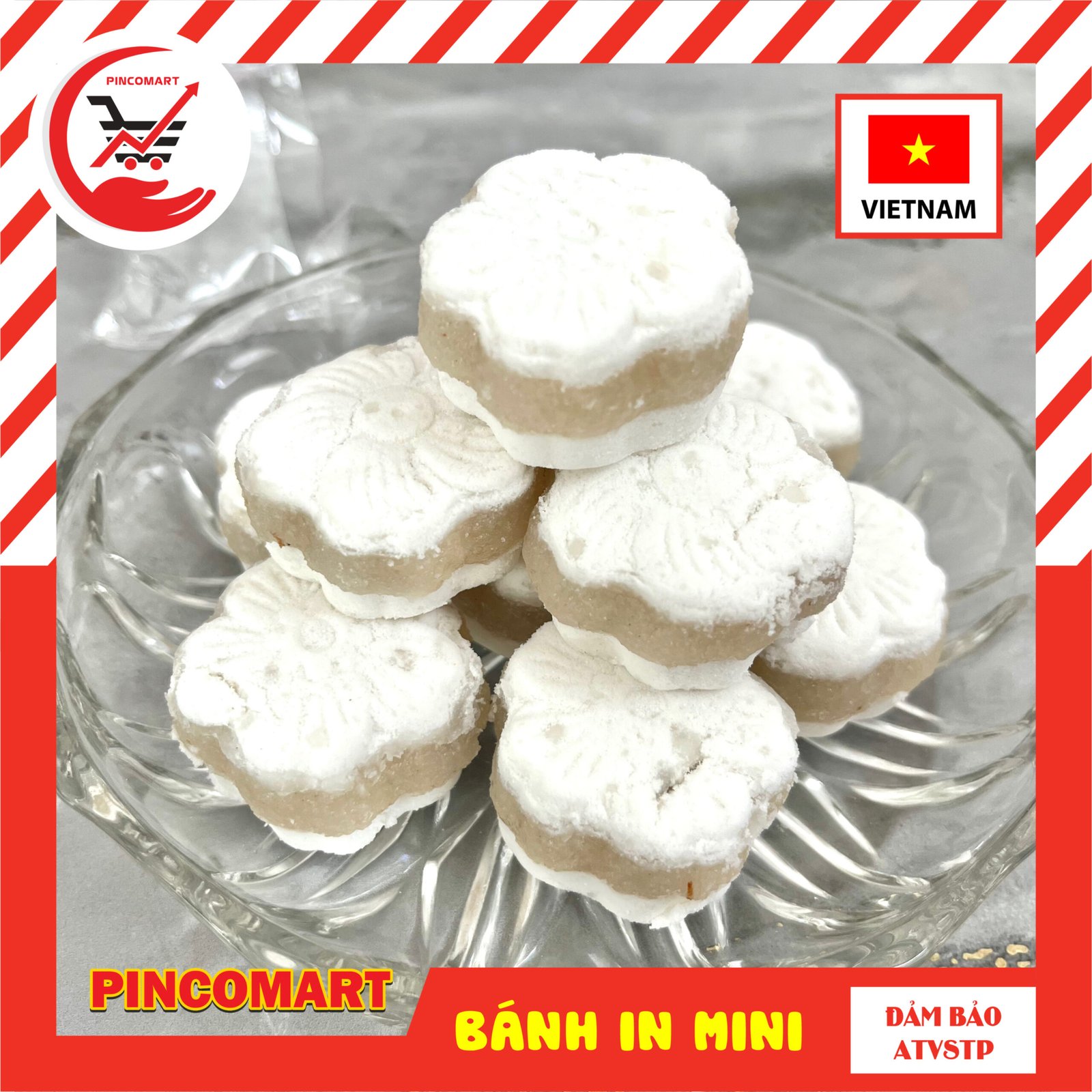 Bánh In Mini Nhân Dừa Non bịch 500g thơm béo tự nhiên, mềm dẻo, hương vị truyền thống, đồ ăn vặt ngon - Image 3